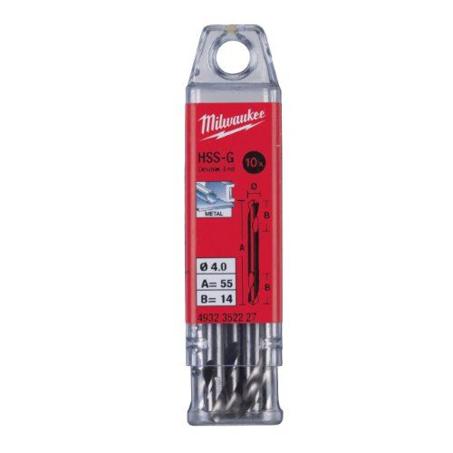  HSS-G Milwaukee Metallbohrer HSS-G Doppelend 4,0 x 55 mm, HSS-G Doppelend 12441258