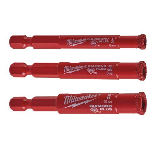  Diamant Lochsägen Milwaukee Diamantbohrer-Set 1/4" Diamond Plus 3-tlg. 12441604