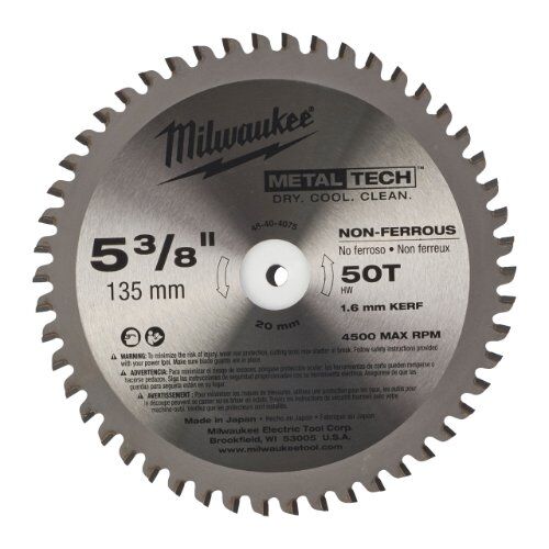  Kreissägeblätter Metall Milwaukee Metall-Kreissägeblatt für Handkreissägen 135/20 mm Z50 12442384