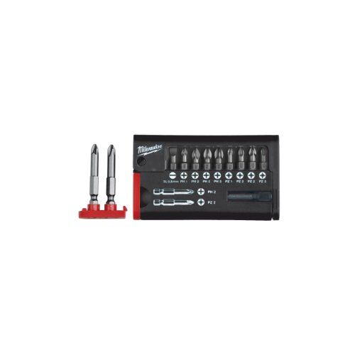  Standard Bits Sets Milwaukee Bitkassette SL/PH/PZ (12-tlg.) SNP, Kunststoffkassette 12442104