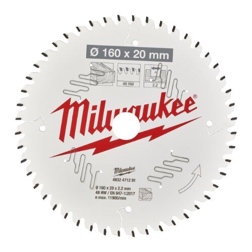  Kreissägeblätter Holz Milwaukee Kreissägeblätter für Handkreissägen 160/20 Z48 Wechselzahn 12442337