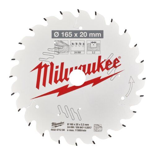  Holz Milwaukee Kreissägeblätter für Handkreissägen 165/20 Z24 Wechselzahn 12442345