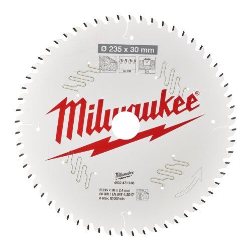  Kreissägeblätter Holz Milwaukee Kreissägeblätter für Handkreissägen 235/30 Z60 Wechselzahn 12442362