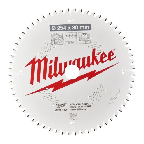  Kreissägeblätter für Kapp- und Gehrungssägen Milwaukee Kreissägeblätter für Kapp- und Gehrungssägen 254/30 Z60 Wechselzahn negativ 12442371