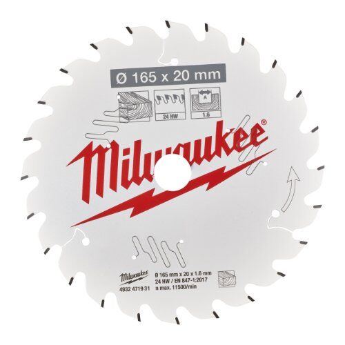  Kreissägeblätter Holz Milwaukee THIN KERF Kreissägeblätter für Akku-Handkreissägen 165/20 Z24 Wechselzahn 12442342