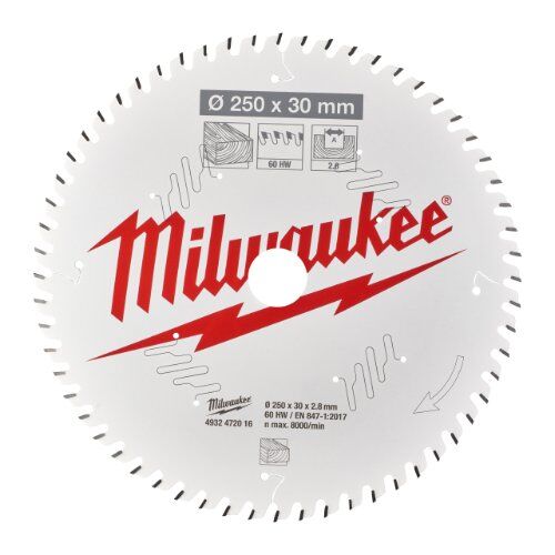  Kreissägeblätter für Kapp- und Gehrungssägen Milwaukee Kreissägeblatt 250/30 mm 60Z Holz 12442370