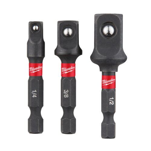  Adapter Milwaukee Steckschlüsseleinsatz Set 3-tlg. Shockwave Adapter-Set 1/4" + 3/8" + 1/2" 12442203