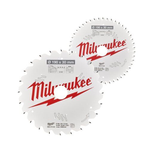  Kreissägeblätter Holz Milwaukee Sägeblatt Twin Pack 190 x 24Z/48Z-2-tlg. 12442365