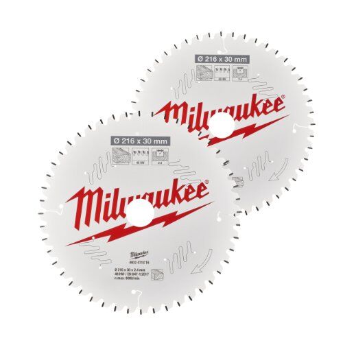  Kreissägeblätter für Kapp- und Gehrungssägen Milwaukee Sägeblatt Twin Pack 216 x 48Z/60Z-2-tlg. 12442381