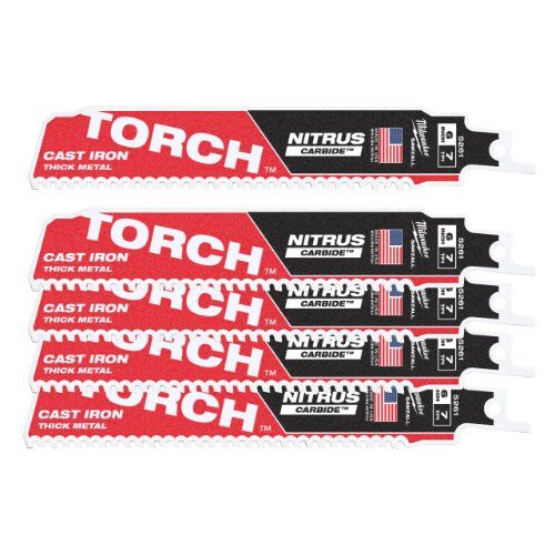  Säbelsägeblätter Metall Milwaukee Säbelsägeblatt 150 x 7 mm TORCH NITRUS (5 Stk.) 12442438
