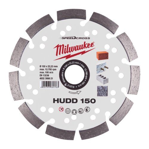  Premium SpeedCross Sägeblätter Milwaukee Speedcross Diamanttrennscheibe HUDD 150 mm für harte Materialien 12442537