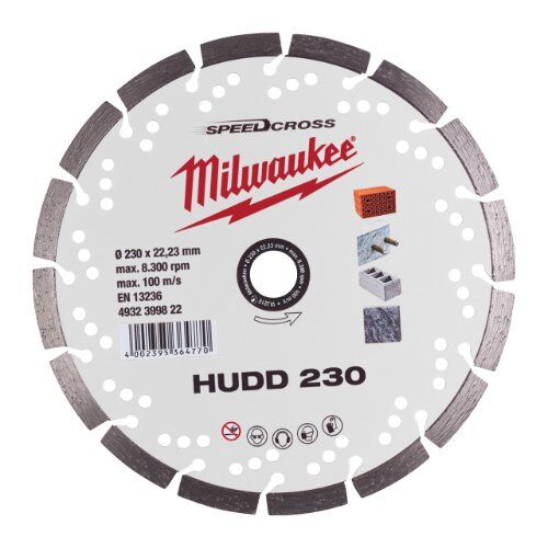  Premium SpeedCross Sägeblätter Milwaukee Speedcross Diamanttrennscheibe HUDD 230 mm für harte Materialien 12442536