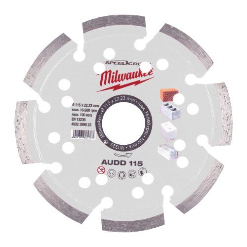  Premium SpeedCross Sägeblätter Milwaukee Speedcross Diamanttrennscheibe AUDD 115 mm für abrasive Materialien 12442540