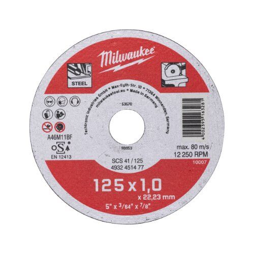  Metallschneiden Milwaukee Metalltrennscheibe INOX 125 mm SCS41 1 mm Contractor 12442635