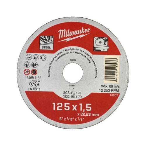  Metallschneiden Milwaukee Metalltrennscheibe INOX 125 mm SCS41 1,5 mm Contractor 12442636