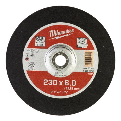  Metallschleifen Milwaukee Schruppscheibe 230 mm SG27 6 mm gekröpft Contractor 12442650