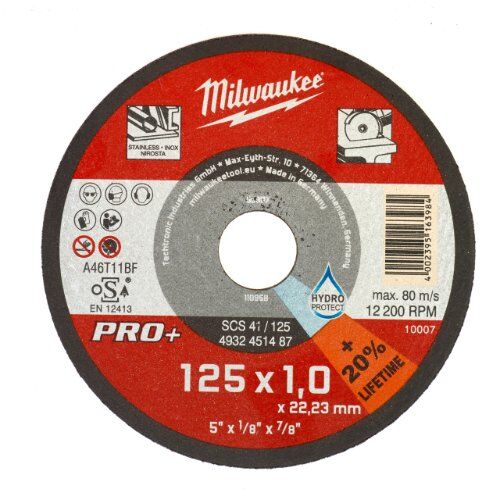  Metallschneiden Milwaukee Metalltrennscheibe extradünn 125 x 1 mm PRO+ 12442626