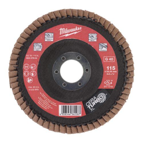  Fächerschleifscheiben CERATURBO Milwaukee Fächerschleifscheibe XL SLC50/115 K40 12442663