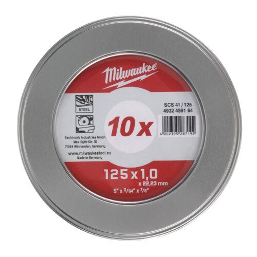  Metallschneiden Milwaukee Metalltrennscheibe 125x1 mm PRO+ 10er M.Box 12442631