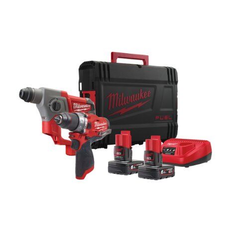  M12 Milwaukee M12 Powerpack FPP2B-602X: Akku-Schlagbohrschrauber + Akku-Bohrhammer, 2x Akku 6 Ah, Ladgerät, HD Box 12443228