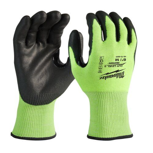  Persönliche Schutzausrüstung Arbeitshandschuhe Milwaukee Schnittschutzhandschuh Touchscreen HI-VIS Klasse 3/C Gr. 8, 144 Paar 12443553