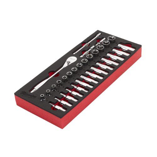  Schaumstoffeinsätze Milwaukee 3/8" Ratschen+Nüsse Einlage 32-tlg. 12443413