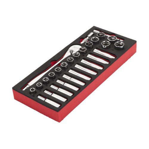 Schaumstoffeinsätze Milwaukee 1/2" Ratschen+Nüsse Einlage 28-tlg. 12443414