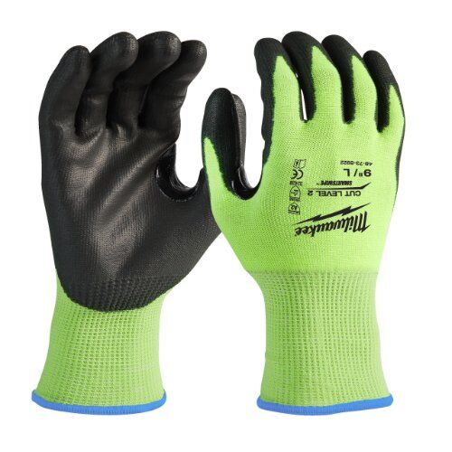  Persönliche Schutzausrüstung Arbeitshandschuhe Milwaukee Schnittschutzhandschuh Touchscreen Klasse 2/B HI-VIS Gr. 9 12443545