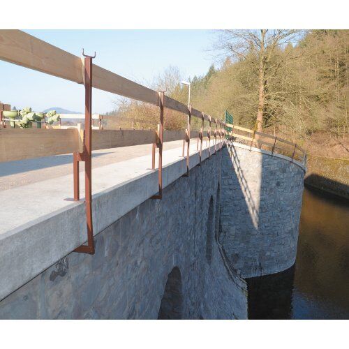  Zwingen müba-Schutzgeländerzwinge zum Anschrauben mit geschlossenem Bretthalter, lackiert 12444250