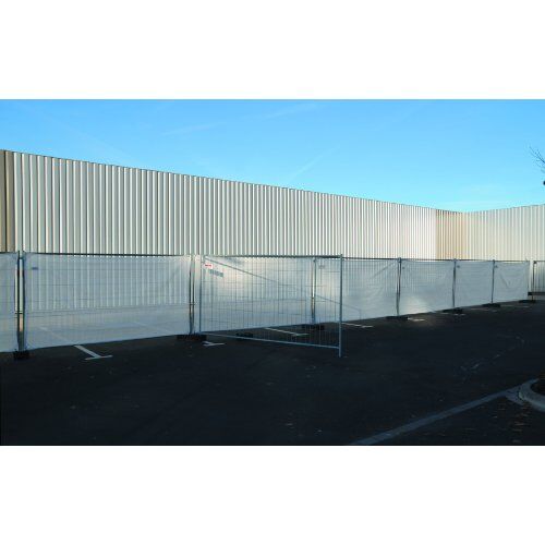  Bauzaunnetz müba-Bauzaunnetz mit je einer Öse pro Ecke, passend für ein Bauzaunelement 3,50 x 2,00 m, weiß 12444486