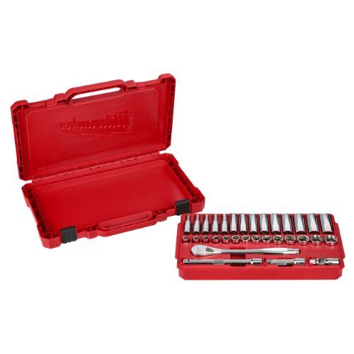  Ratschen- und Steckschlüssel-Sets Milwaukee 3/8" Ratschen- und Steckschlüsseleinsatz Set 32-tlg. metr. 12444100