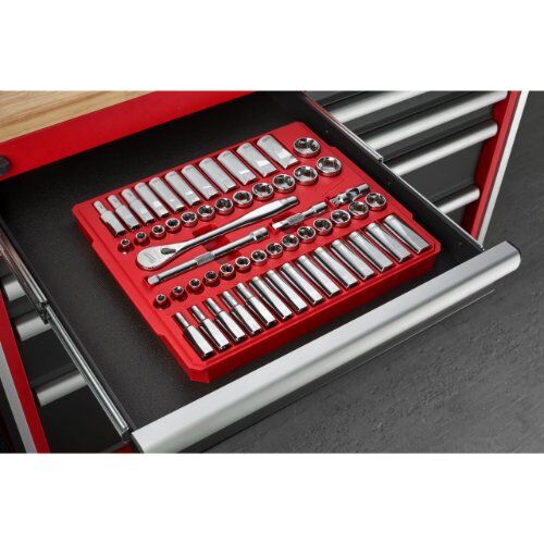  Ratschen- und Steckschlüssel-Sets Milwaukee 3/8" Ratschen- und Steckschlüsseleinsatz Set 56-tlg. metr. 12444101