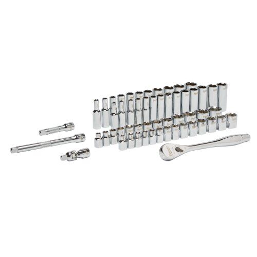  Ratschen- und Steckschlüssel-Sets Milwaukee 3/8" Ratschen- und Steckschlüsseleinsatz Set 56-tlg. metr. 12444101