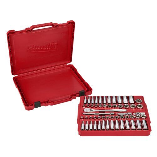  Ratschen- und Steckschlüssel-Sets Milwaukee 3/8" Ratschen- und Steckschlüsseleinsatz Set 56-tlg. metr. 12444101