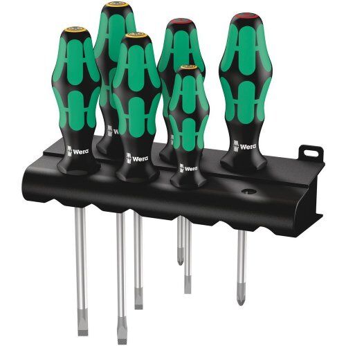  Schraubendreher-Sätze Wera 334/6 Rack Schraubendrehersatz Kraftform Plus Lasertip + Rack, 6-teilig 12451925