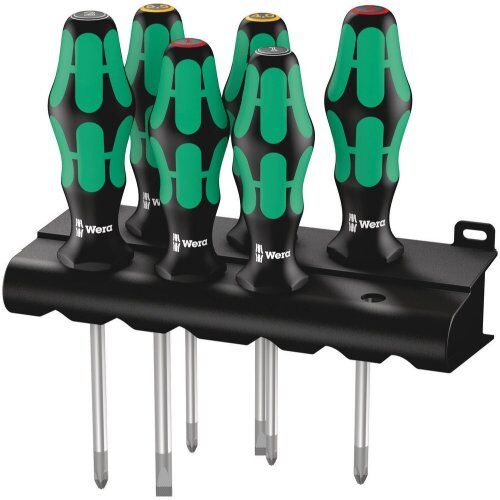 Schraubendreher Kraftform Plus – Serie 300 Wera 335/350/355/6 Schraubendrehersatz Kraftform Plus Lasertip + Rack, 6-teilig 12451928