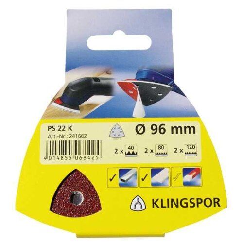  KLINGSPOR Schleifblatt PS 22 K für Holz und Metall PS 22 K Scheiben kletthaftend 96 mm Korn 80 Lochform S15 SB-verpackt im Reiter 12458894
