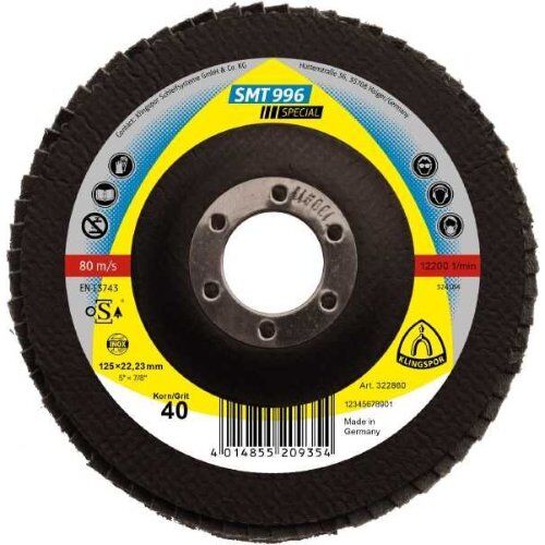  SMT 996 Schleifmopteller Multibindung Klingspor SMT 996 Schleifmopteller Multibindung Keramik 125 x 22,23 mm Korn 60 gewölbt 12458098