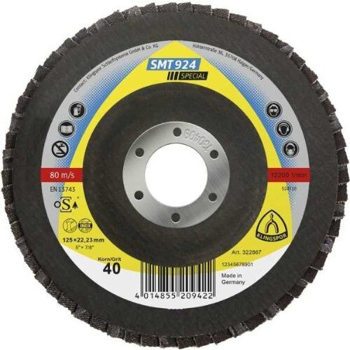  SMT 924 Schleifmopteller Klingspor SMT 924 Schleifmopteller Keramik 115 x 22,23 mm Korn 40 gewölbt 12458070