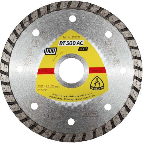  Klingspor weitere DT 500 AC Diamanttrennscheiben, 125 x 1,9 x 22,23 mm 1,9 x 7 mm, geschlossener Rand Turbo 12460869