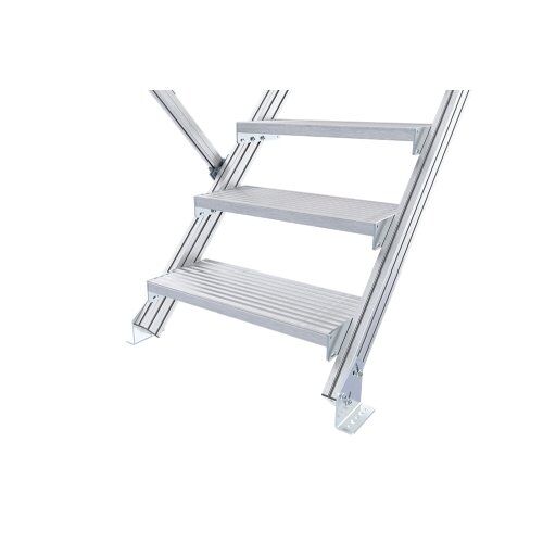  Stationäre Treppen, Überstiege und Podesttreppen Hymer Ortsfeste Treppe ohne Plattform, Treppenneigung 60°, Stufenbreite 800 mm, 10 Stufen, Standhöhe 3,00 m 12379157