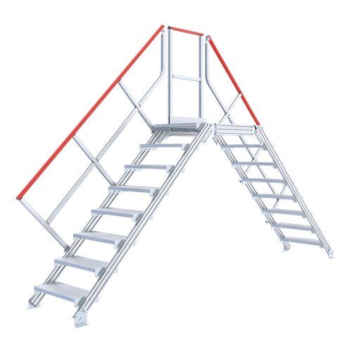  Stationäre Treppen, Überstiege und Podesttreppen Hymer Ortsfester Überstieg, Treppenneigung 45°, Stufenbreite 1000 mm, 11 Stufen, Standhöhe 2,35 m 12379161