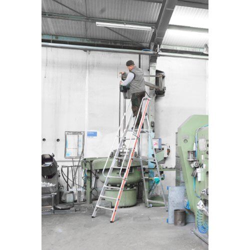  Stufen- und Plattformleitern Hymer Plattformleiter mit Kipprollen und langem Handlauf, 12 Stufen, Standhöhe 2,80 m 12378562