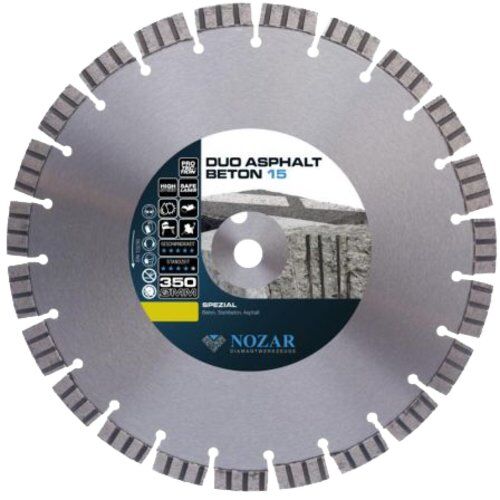  Beton- und Asphaltbearbeitung DUO ASPHALT BETON 15 Nozar Diamanttrennscheibe 20 mm Bohrung - 350 mm Durchmesser 12466334