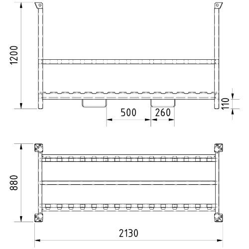  Stapelpalette Lager- und Transportpalette
für 15 Kabelbrücken 12464143