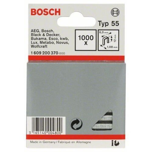  Schmalrückenklammern, Typ 55 Bosch Schmalrückenklammer Typ 55, für Druckluftnagler/Drucklufthefter 12375053