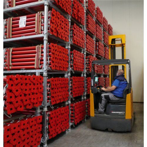  Stapelpalette Stapelpalette 
Außenmaße: 1,52 m x 0,96 m x 0,88 m
Füllmaße: 1,43 m x 0,87 m x 0,70 m
Standrohre und Querholme aus 
Ø 48,3 mm Rundrohr gefertigt
mit 12464174
