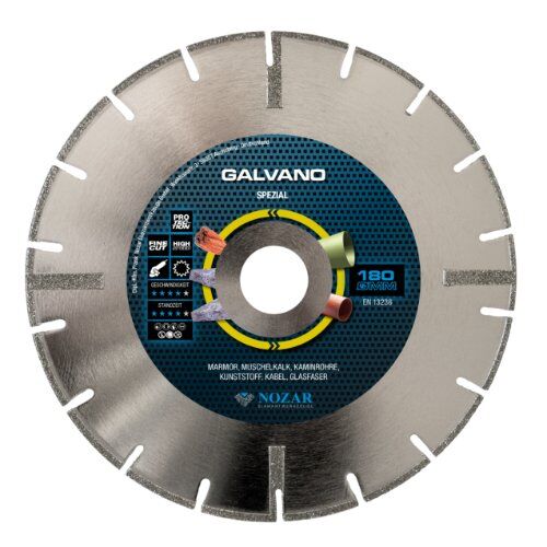  Nozar Nozar Diamantscheibe "Galvano" Du.180x22,23x5 mm geschlossener Rand 12466890