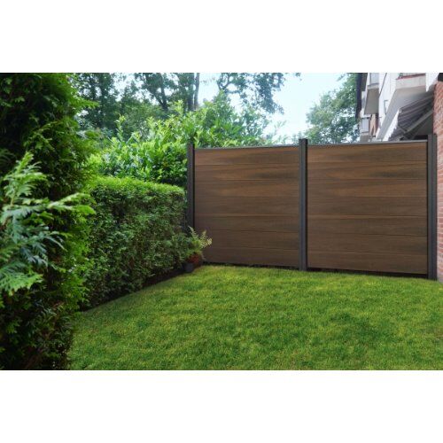  GroJa Steckzaun GroJa Solid Stecksystem Grande 180x180 cm | Walnuss co-extrudiert - Kartonverpackt 12466968