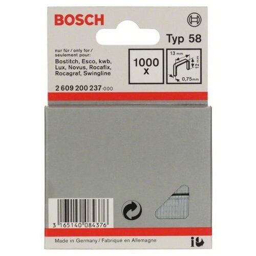  Feindrahtklammern, Typ 58 Bosch Feindrahtklammer Typ 58, für Druckluftnagler/Drucklufthefter 12375090